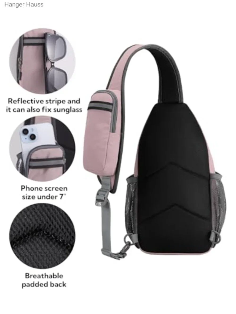 Nylon Sling Backpack Crossbody Daypack Hiking Travel Shoulder Bag